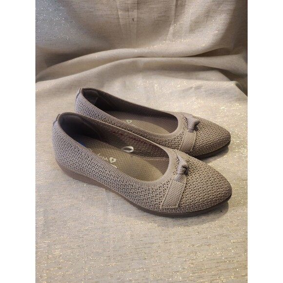Skechers Cleo's 158937 Stretch Fit Air Cooled Memory Foam Taupe Knit Wedge 6.5 - Picture 3 of 6